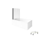 Baignoire droite VILLEROY & BOCH Architectura avec pieds acrylique 140 x 70 cm + Pare bain gauche AURYS Raywall Noir mat