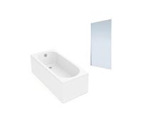 Baignoire droite VILLEROY ET BOCH Oberon quaryl 170 x 70 cm + Pare bain gauche AURYS Mist 1 chromé
