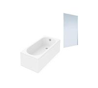 Baignoire droite VILLEROY ET BOCH Oberon quaryl 180 x 80 cm + Pare bain droite AURYS Mist 1 chromé