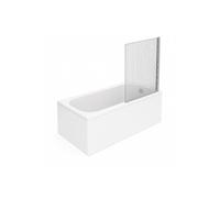 Baignoire droite VILLEROY ET BOCH Oberon quaryl 180 x 80 cm + Pare bain droite AURYS Raywall chromé