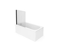 Baignoire droite VILLEROY ET BOCH Oberon quaryl 180 x 80 cm + Pare bain gauche AURYS Raywall Noir mat