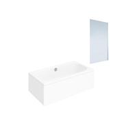 Baignoire droite VILLEROY ET BOCH Oberon quaryl 190 x 90 cm + Pare bain droite AURYS Mist 1 chromé