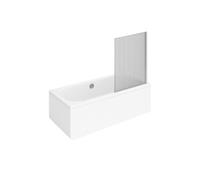 Baignoire droite VILLEROY ET BOCH Oberon quaryl 190 x 90 cm + Pare bain droite AURYS Raywall chromé