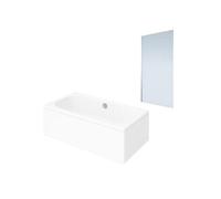 Baignoire droite VILLEROY ET BOCH Oberon quaryl 190 x 90 cm + Pare bain gauche AURYS Mist 1 chromé