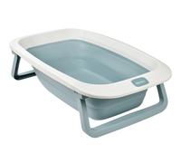 BÉABA - Baignoire Pliable bébé - Ultra Compacte - Pieds antidérapants - Bouchon de vidange - Eazy Pop Camélé'O - 29L - Bleu
