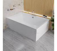 Baignoire ECOLAM Crown LUX 190x120 cm pour deux personnes + tablier | Grande baignoire Duo | baignoire de qualité supérieure | Bonde et pieds + silicone | Ensemble complet