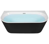 Baignoire en Acrylique 170 x 80 cm Ovale Bords Arrondis Noire Harvey