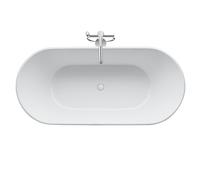 Baignoire en pose libre Duravit D-Neo, avec trop-plein, ovale, fonte minérale, 1600x750mm, 700477000000000