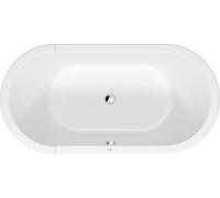 Baignoire en pose libre Starck Oval de Duravit, 2 pentes de dos, revêtement acrylique, 1600x800mm, blanc, 700409000000000