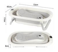 Baignoire Enfant Pliable Évolutive 0-Nouveau VIVOLILV,Avec Thermomètre,Drainage Rapide Poignées Ergonomiques,Pour Bébé