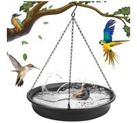 Baignoire et mangeoire à oiseaux 2 en 1 à suspendre - Bol d'eau extérieur et plaque de graines, décoration de jardin durable pour terrasse, cour et jardin, attracteur de faune