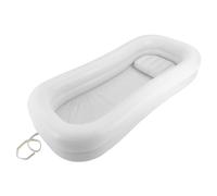 Baignoire gonflable à deux couches, 220 × 100 × 38 cm, grand lit de bain blanc avec deux coussins gonflables, baignoire pliable pour adultes, convient pour une utilisation à la maison, à l'hôpital et