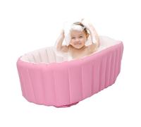 Baignoire gonflable, en polychlorure de vinyle, pliable, avec pompe à air, 26 x 23 x 7,5 cm, pour bébé de 0 à 3 ans, nouveau-nés, enfants, garçons et filles, rose