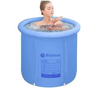 Baignoire Gonflable Pliable Portable 75x75cm En Plastique Tremper Petit Espace D'hydrothérapie Pour Adultes (Bleu clair)