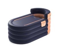 Baignoire Gonflable pour Adulte avec Pompe À Air Électrique, Baignoire Portable pour Adulte, Sauna Pliable À Eau Froide Et Chaude, Housse de Bain Monobloc avec Fermeture Éclair Orange 1.6 m 4 Layers