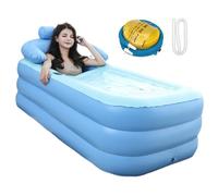 Baignoire gonflable pour adultes - Baignoire pliable pour adultes | Baignoire portable | Jacuzzi gonflable autonome avec pompe à air | Baignoire plongeante à eau de 160 cm pour athlètes et enfants