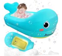 Baignoire gonflable pour bébé 81 x 50 x 25 cm motif baleine avec orifice de drainage douce et antidérapante idéale pour les tout-petits filles et garçons.