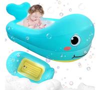 Baignoire gonflable pour bébé 81 x 50 x 25 cm motif baleine avec orifice de drainage douce et antidérapante idéale pour les tout-petits filles et garçons.