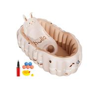 Baignoire gonflable pour bébé avec pompe à air et jouets, lavabo de douche antidérapant, portable, confortable pour la maison, hôtel, vacances, salle de bain, 90 x 58 x 34 cm