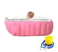 Baignoire Gonflable pour Bébé | Bain Gonflable pour Enfant avec Pompe au Pied pour Douche,Bassin de Douche Pliable Antidérapant pour Âgés de 2 Ans et Plus Fille et Fils