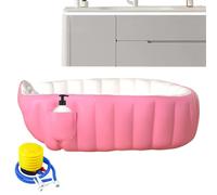 Baignoire gonflable pour bébé - Lavabo de douche portable avec pompe à pied | Bassin pliable antidérapant pour chambre d'enfant, salle de bain, extérieur, maison, hôtel, vacances