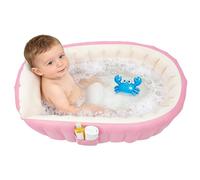 Baignoire gonflable pour bébé Rose PVC Portable avec pompe Convient 0-3 ans | Avec pompe à pied, antidérapante, pliable. 98 cm, 1,2 kg pour les voyages, la maison