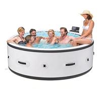 Baignoire Gonflable, Spa Gonflable avec Fonction Bulles, Bain à Remous Massant pour 4 à 6 Personnes, Jets d'air Apaisants, Système De Remplissage Rapide Intégré, pour Terrasse, Jardin