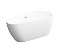 Vente-unique - Baignoire îlot asymétrique - 160 x 80 x 59 cm - Acrylique - Blanche - 240 L - LEPINE