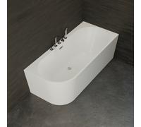 Baignoire Ilot Capri 170 droite blanche + robinetterie chromée 170 x76 x58 cm, by SPALINA