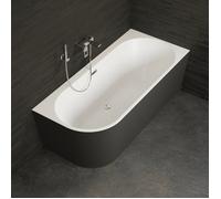 Baignoire Ilot Capri 170 droite noire 170 x76 x58 cm, by SPALINA - Noir - 170 x76 x58 cm
