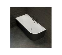 Baignoire Ilot Capri 170 gauche noire + robinetterie noire mate 170 x76 x58 cm, by SPALINA