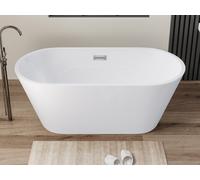 Vente-unique - Baignoire îlot design - 150 x 70 x 58 cm - Blanche - 201 L - TWIGGY