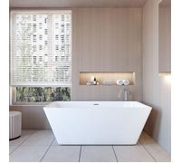 Baignoire îlot design en acrylique - 250L - 150 x 72 x 56cm - Confort ergonomique et élégance moderne - avec Bonde et trop plein