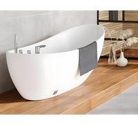 Baignoire îlot NATALIA avec robinetterie - 220L - L150 x P75 x H70cm - Blanche