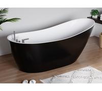 Baignoire îlot NATALIA avec robinetterie - 282L - 170*75*73cm - Noire Noir