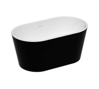 Baignoire îlot ovale - 180L - 130 x 71 x 58 cm - Noire - Acrylique - APOGON