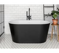 Baignoire îlot ovale - 130 x 71 x 58 cm - Acrylique - Noire - 180 L - APOGON