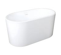 Baignoire îlot ovale - 180 L - L130 x H58 x P71 cm - Blanche - Acrylique - APOGON