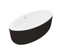 Baignoire îlot ovale - 251 L - 185 x 90 x 58 cm - Noire - Acrylique - MARMATI