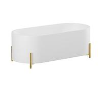 Baignoire îlot ovale avec pieds dorés - 160 x 73,5 x 59 cm - Blanche - ALONSA