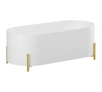 Baignoire îlot ovale blanche avec pieds dorés - 160 x 73,5 x 59 cm - ALONSA