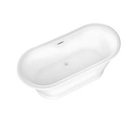 Baignoire îlot ovale - style retro - 180 L - 150 x 74 x 63 cm - Blanche - Acrylique - PELMATO