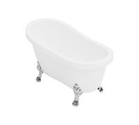 Baignoire îlot rétro avec pieds de lion argentés - 200 L - 145 x 74 x 77 cm - Blanche - NISOS II Blanc