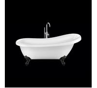 Baignoire îlot rétro sur pieds en acrylique - LE MONDE DU BAIN - RICHMOND 155 - Noir - Rectangulaire
