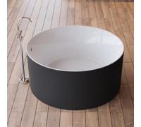 Baignoire îlot Ronde Loom 2.0 130 Noire 130 X130 X58 Cm, By Spalina