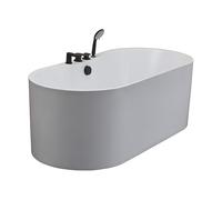 Baignoire îlot STEPONA avec robinetterie - 195 L - 150*75*58 cm - Blanche
