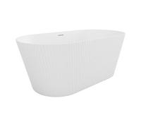 Baignoire îlot striée - 149 x 73 x 58 cm - Acrylique - Blanc mat - 255 L - COBIANA