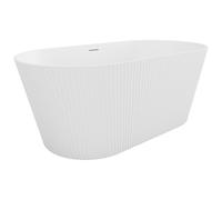 Baignoire îlot striée - 255 L - 149 x 73 x 58 cm - Blanc mat - Acrylique - COBIANA