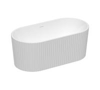 Baignoire îlot striée en acrylique - Blanc brillant - 230L - 170 x 80 x 58 cm - ALIENA