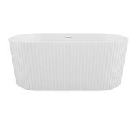 Baignoire îlot striée en acrylique - Blanc mat - 230L - 170 x 80 x 58 cm - ALIENA